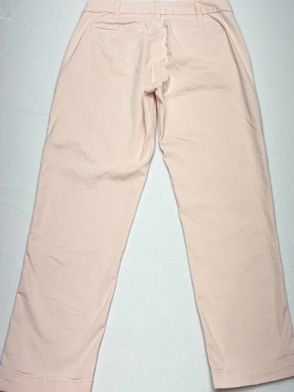 J. Crew Chino Pants Womenโs 0 Pink Ankle Stretch Cotton Zip Classic AD156 - Picture 3 of 5